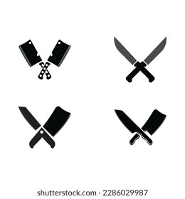 Knife logo icon template and symbol vector design illustration