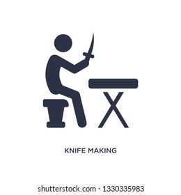 knife making icon. Simple element illustration from activity and hobbies concept. knife making editable symbol design on white background. Can be use for web and mobile.