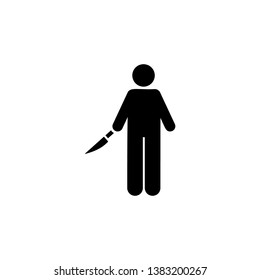 Knife, man, aggressive icon. Element of man with random object icon. Premium quality graphic design icon. Signs and symbols collection icon for websites, web design