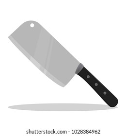knife for meat in a flat style. a tool for a cook.