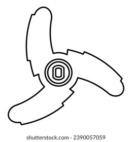 Knife for meat grinder mincer chopper accessory spare component part contour outline line icon black color vector illustration image thin flat style