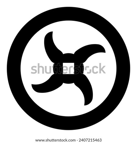 Knife for meat grinder mincer chopper accessory spare component part icon in circle round black color vector illustration image solid outline style