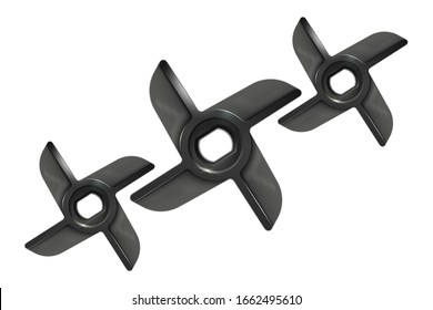 Cuchilla para molienda de carne. Piezas de repuesto y componentes para miner.
 Ilustración vectorial aislada en un fondo blanco.