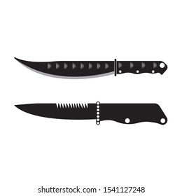 The knife for meat icon. Knife and chef, kitchen symbol Butcher's design elements for logo, poster, emblem. Vector Illustration
