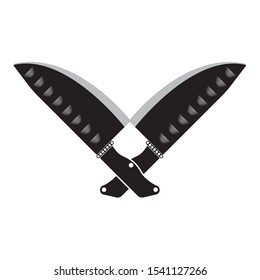The knife for meat icon. Knife and chef, kitchen symbol Butcher's design elements for logo, poster, emblem. Vector Illustration

