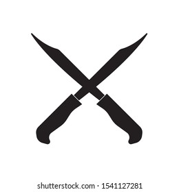 The knife for meat icon. Knife and chef, kitchen symbol Butcher's design elements for logo, poster, emblem. Vector Illustration
