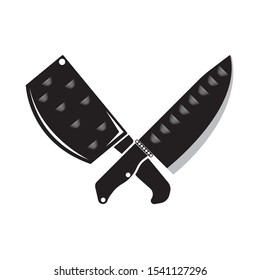The knife for meat icon. Knife and chef, kitchen symbol Butcher's design elements for logo, poster, emblem. Vector Illustration
