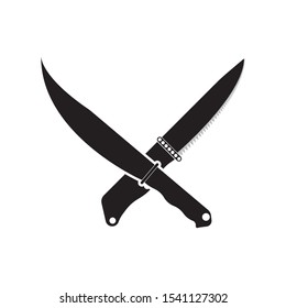 The knife for meat icon. Knife and chef, kitchen symbol Butcher's design elements for logo, poster, emblem. Vector Illustration
