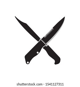 The knife for meat icon. Knife and chef, kitchen symbol Butcher's design elements for logo, poster, emblem. Vector Illustration
