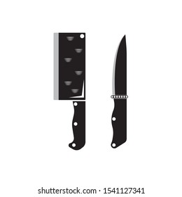 The knife for meat icon. Knife and chef, kitchen symbol Butcher's design elements for logo, poster, emblem. Vector Illustration
