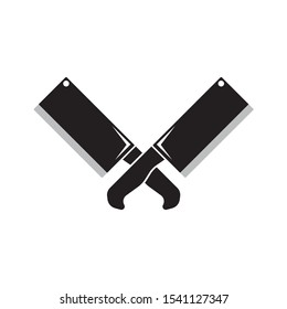 The knife for meat icon. Knife and chef, kitchen symbol Butcher's design elements for logo, poster, emblem. Vector Illustration
