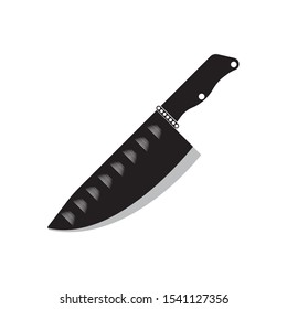 The knife for meat icon. Knife and chef, kitchen symbol Butcher's design elements for logo, poster, emblem. Vector Illustration
