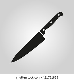 The knife for meat icon. Knife and chef, kitchen symbol.UI. Web. Logo. Sign. Flat design. App. Stock vector