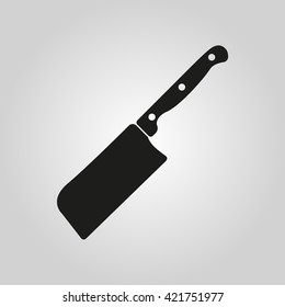 The knife for meat icon. Knife and chef, kitchen symbol.UI. Web. Logo. Sign. Flat design. App. Stock vector