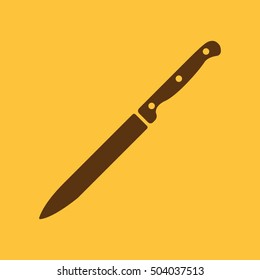 The knife for meat icon. Knife and chef, kitchen symbol.UI. Web. Logo. Sign. Flat design. App. Stock vector