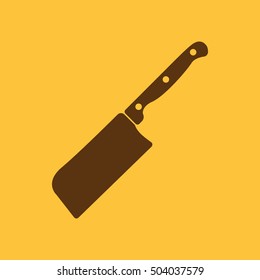 The knife for meat icon. Knife and chef, kitchen symbol.UI. Web. Logo. Sign. Flat design. App. Stock vector