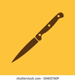 The knife for meat icon. Knife and chef, kitchen symbol.UI. Web. Logo. Sign. Flat design. App. Stock vector