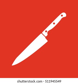 The knife for meat icon. Knife and chef, kitchen symbol.UI. Web. Logo. Sign. Flat design. App. Stock vector