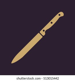 The knife for meat icon. Knife and chef, kitchen symbol.UI. Web. Logo. Sign. Flat design. App. Stock vector