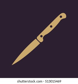 The knife for meat icon. Knife and chef, kitchen symbol.UI. Web. Logo. Sign. Flat design. App. Stock vector