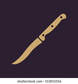 The knife for meat icon. Knife and chef, kitchen symbol.UI. Web. Logo. Sign. Flat design. App. Stock vector
