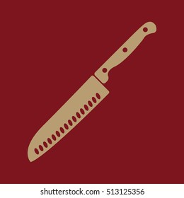 The knife for meat icon. Knife and chef, kitchen symbol.UI. Web. Logo. Sign. Flat design. App. Stock vector