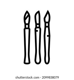 knife medical line icon vector. knife medical sign. isolated contour symbol black illustration