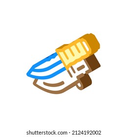 Messer militärischen isometrischen Ikone Vektor. Messer-Militärschild. einzelne Symbolillustration