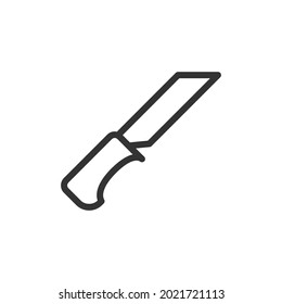 Knife minimale Linie Symbol. Webhub-Symbol-Design. Kniffe einzeln auf weißem Hintergrund. Premium-Line-Symbol.