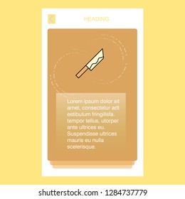 Knife mobile vertical banner design design. Vector