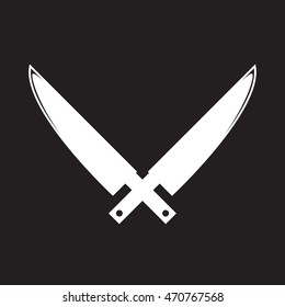Knife monochrome vector illustration in black background