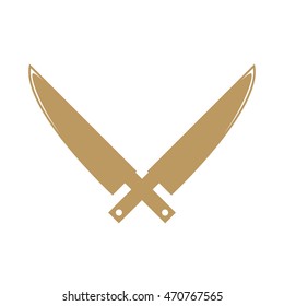 Knife monochrome vector illustration in white background retro color
