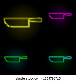 knife neon color set icon. Simple thin line, outline vector of kitchen icons for ui and ux, website or mobile application