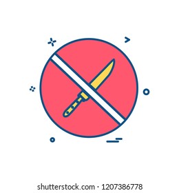 Knife not allowed icon design vector