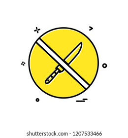 Knife not allowed icon design vector