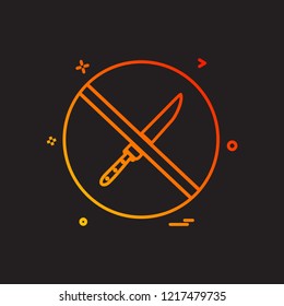 Knife not allowed icon design vector