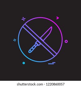 Knife not allowed icon design vector