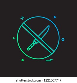 Knife not allowed icon design vector