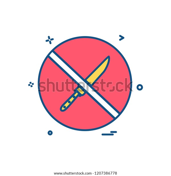 Knife not allowed icon\
design vector