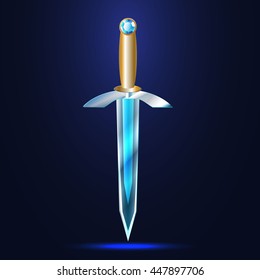 knife on a blue background