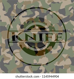 Knife on camouflaged pattern