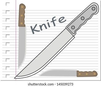 knife with on paper