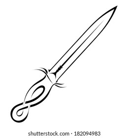 Knife on a white background