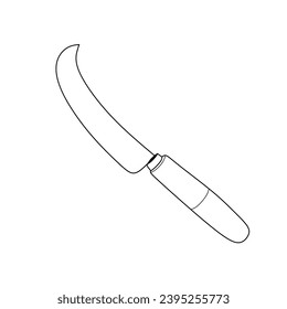 A knife on a wooden handle. This image is perfect for kitchen or cooking-related designs, restaurant menus, food blogs, or any culinary-themed projects. Ideal for conveying a rustic, traditional aesth