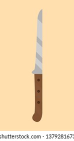 Knife on yellow background vector illustration flat desing