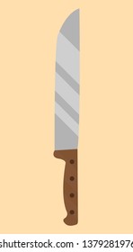 Knife on yellow background vector illustration flat desing