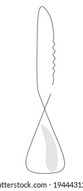 Knife one line. illustrations for web. Оne line. Outline. Minimalism.