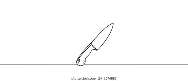 knife in one line. vector illustration. minimalism one line cutlery