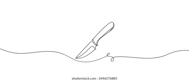 knife in one line. vector illustration. minimalism one line cutlery
