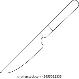 knife in one line. vector illustration. minimalism one line cutlery